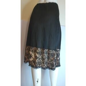 Vintage Movie Star Black Lace Coquette Whimsigoth Slip Size Medium READ AS IS